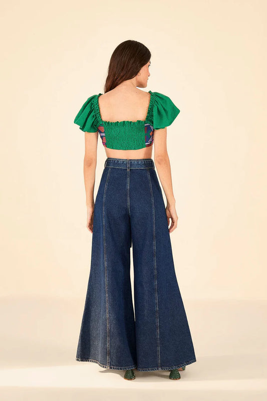 Dark Wash Wide Leg Denim Pants